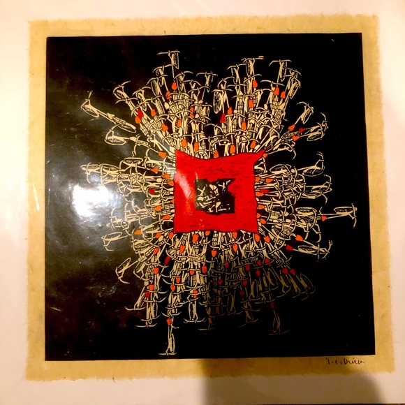 Original signed woodblock print “Touchpoints” by Tran Cong Dung - Picture 1 of 5